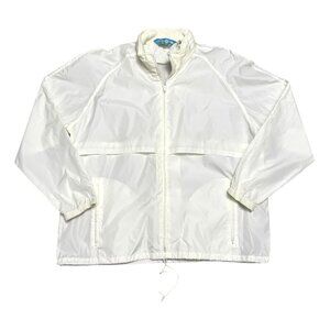 WOOLRICH TETON Vintage White Lightweight Retro Windbreaker Jacket Mens XL
